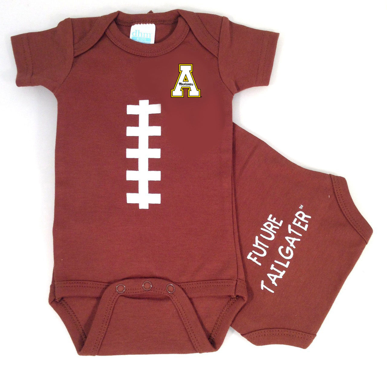 Appalachian State Mountaineers Brown Football Baby Bodysuit