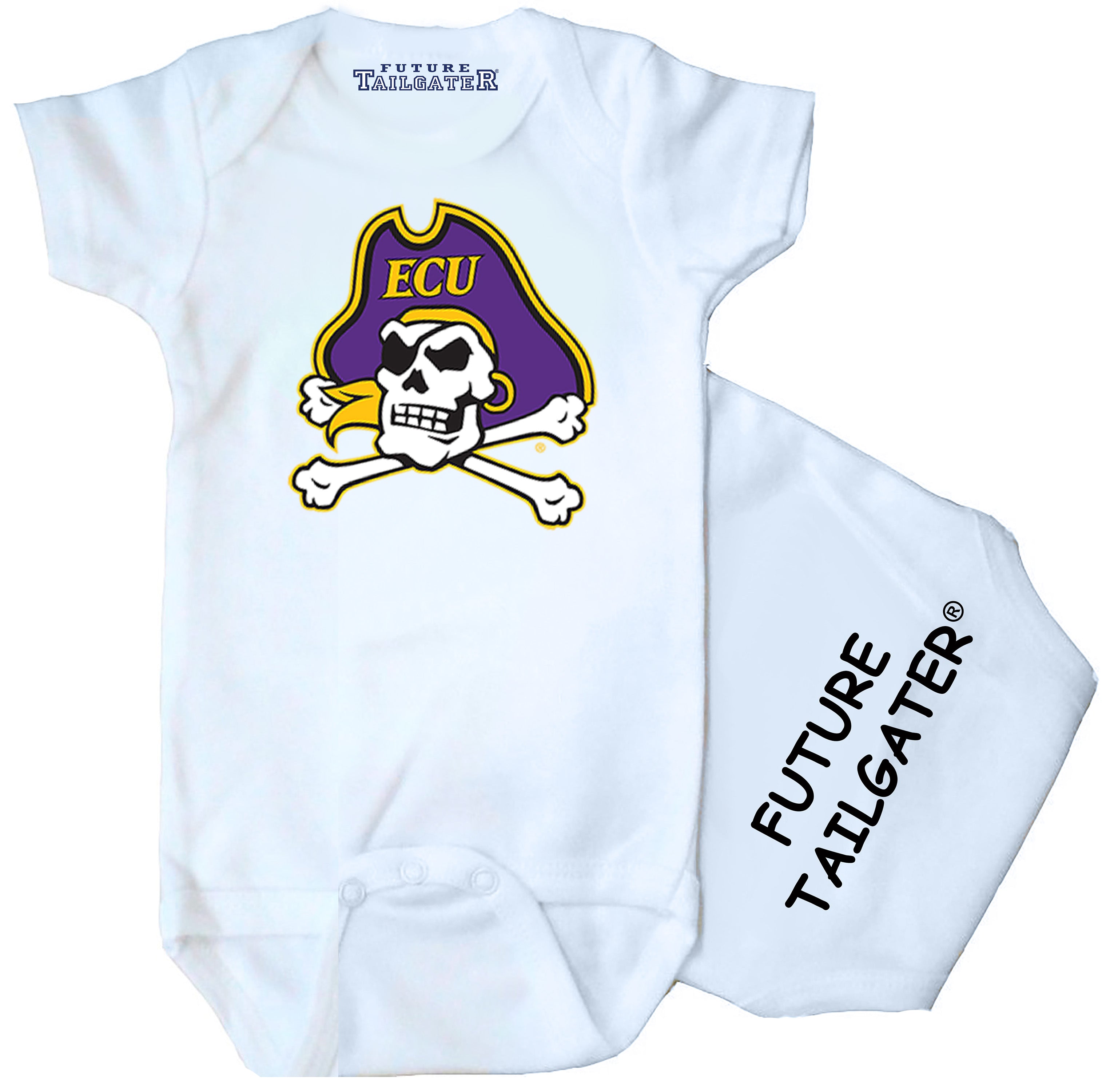 ECU Pirates Future Tailgater FT Baby Bodysuit