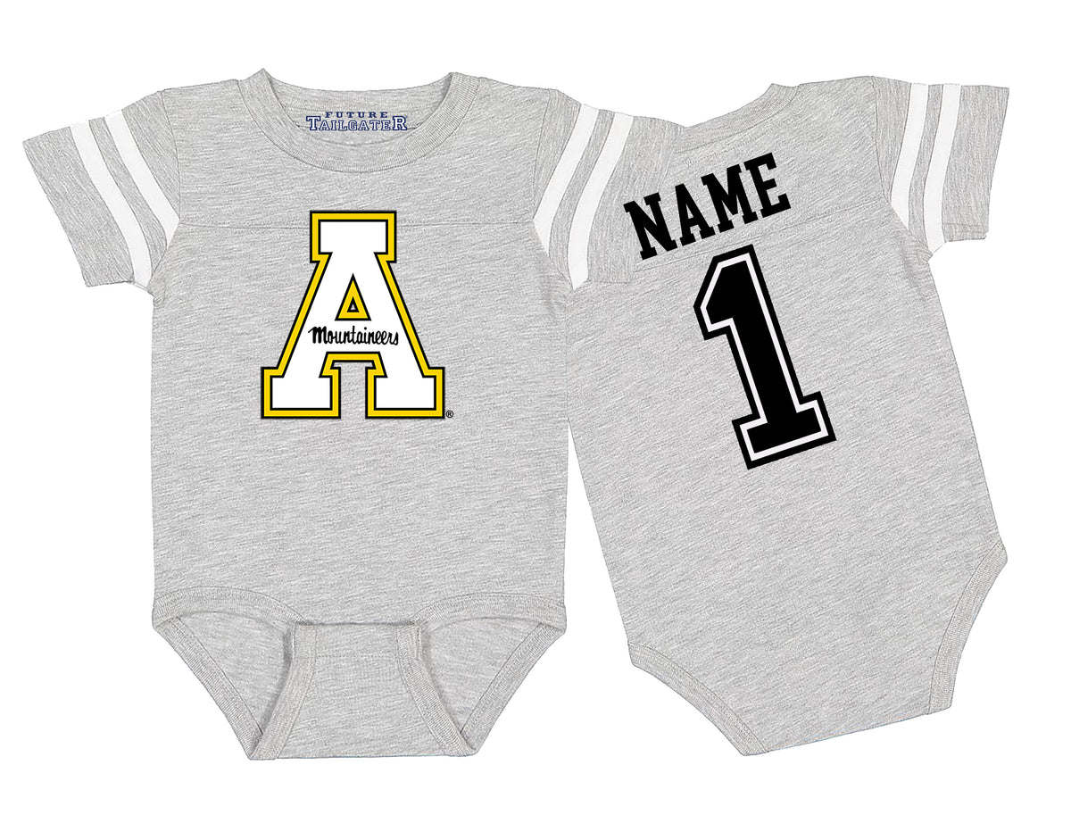 Appalachian State Mountaineers Football Jersey Baby Bodysuit - Personalized