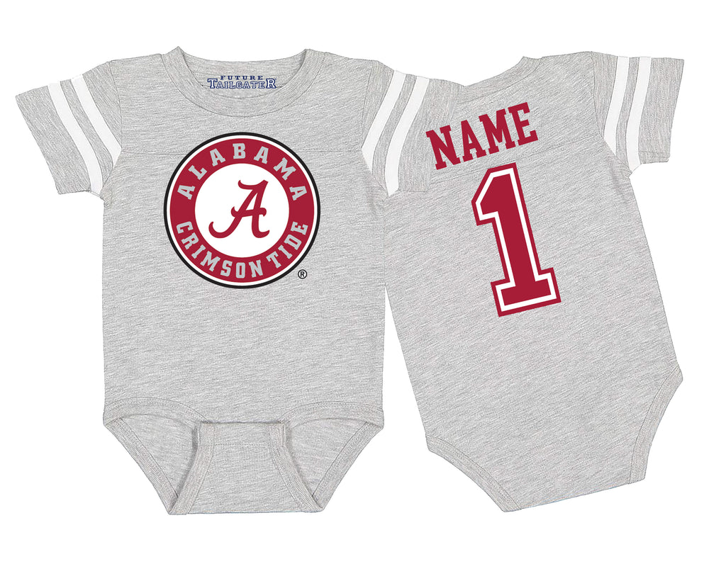 Alabama Crimson Tide Football Jersey Baby Bodysuit - Personalized