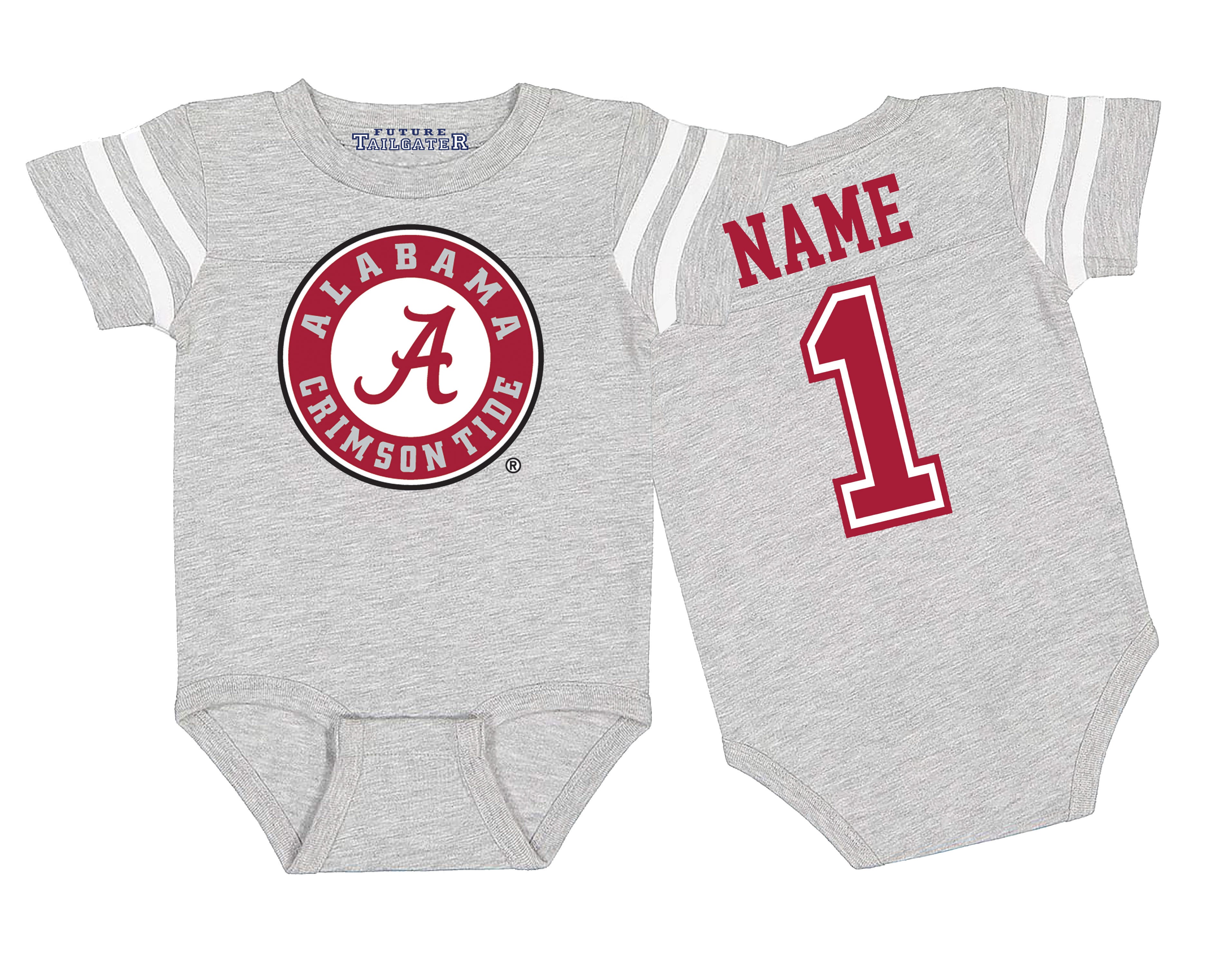Alabama Crimson Tide Football Jersey Baby Bodysuit - Personalized