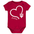 Indiana Hoosiers Love Heart Baby Bodysuit