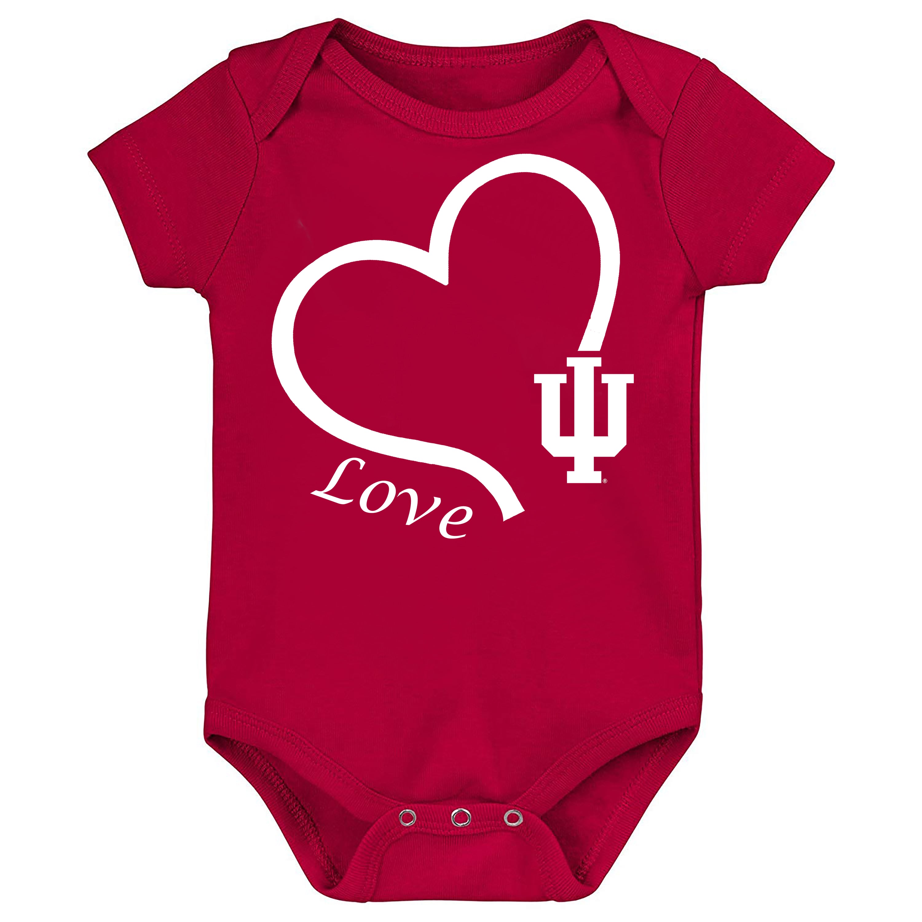 Indiana Hoosiers Love Heart Baby Bodysuit
