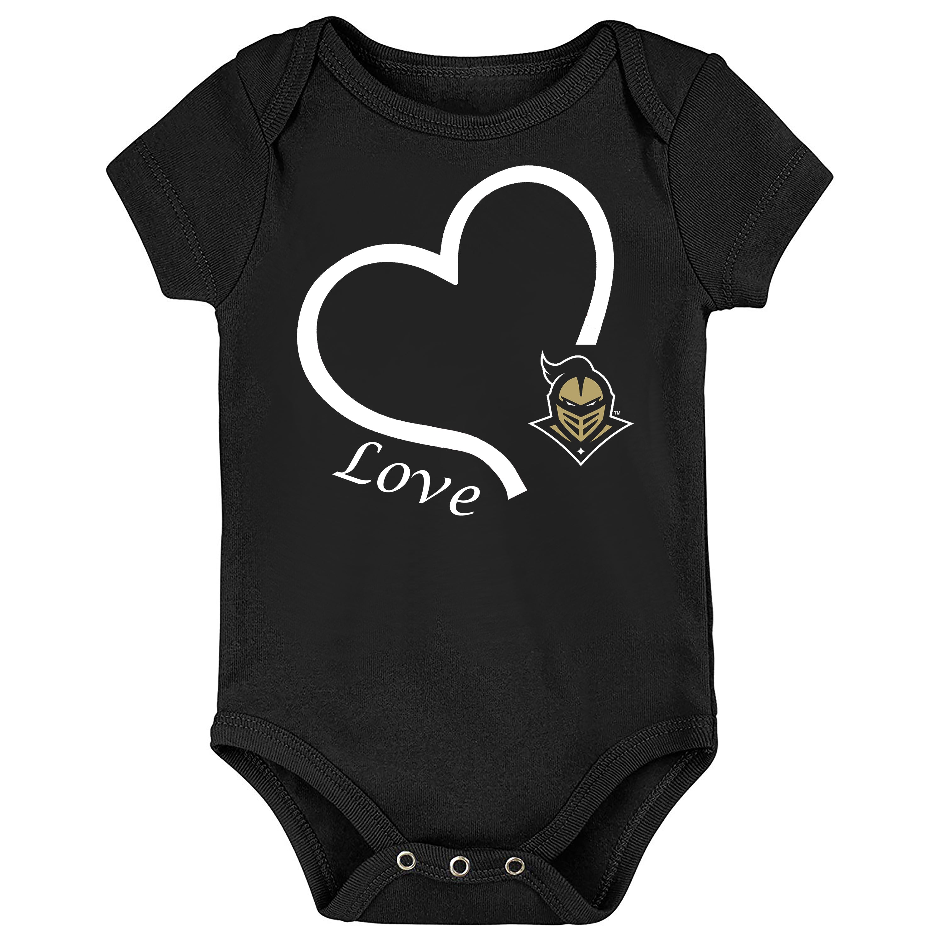 UCF Knights Love Heart Baby Bodysuit