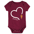 Arizona State Sun Devils Love Heart Baby Bodysuit
