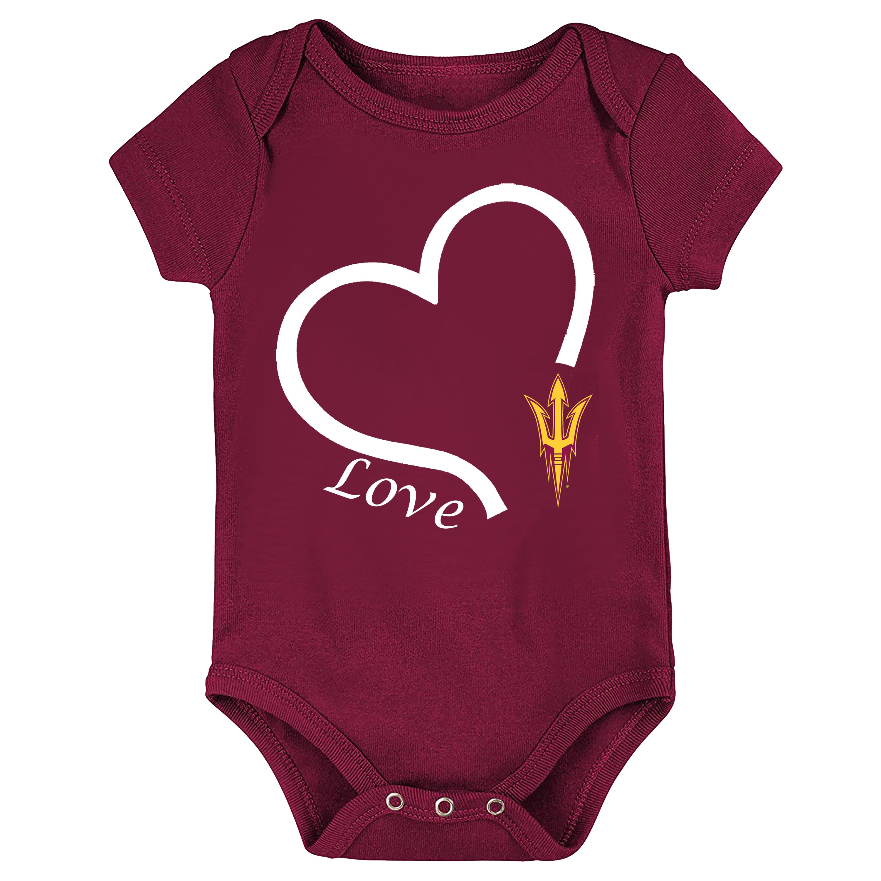 Arizona State Sun Devils Love Heart Baby Bodysuit