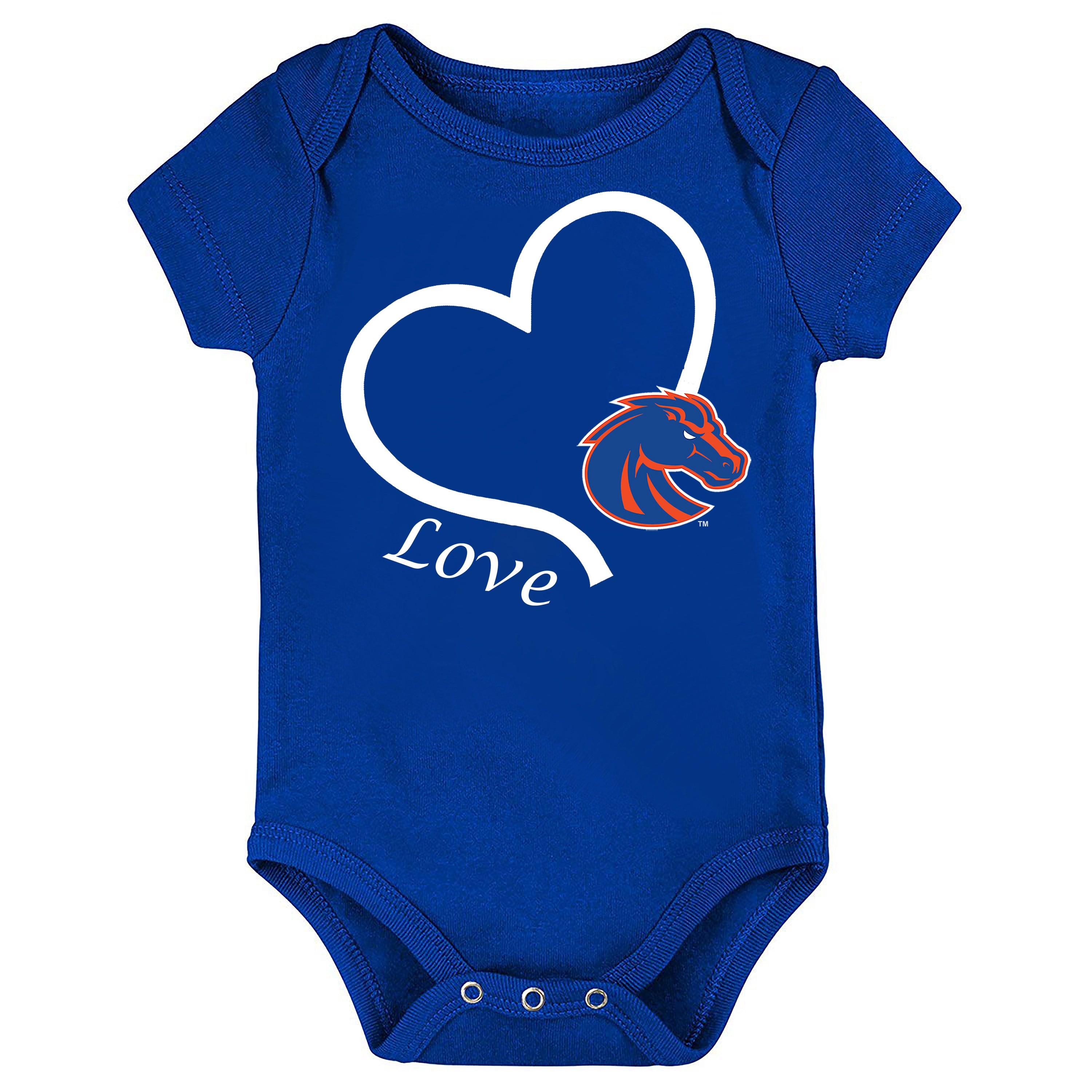 Boise State Broncos Love Heart Baby Bodysuit