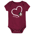 Florida State Seminoles Love Heart Baby Bodysuit