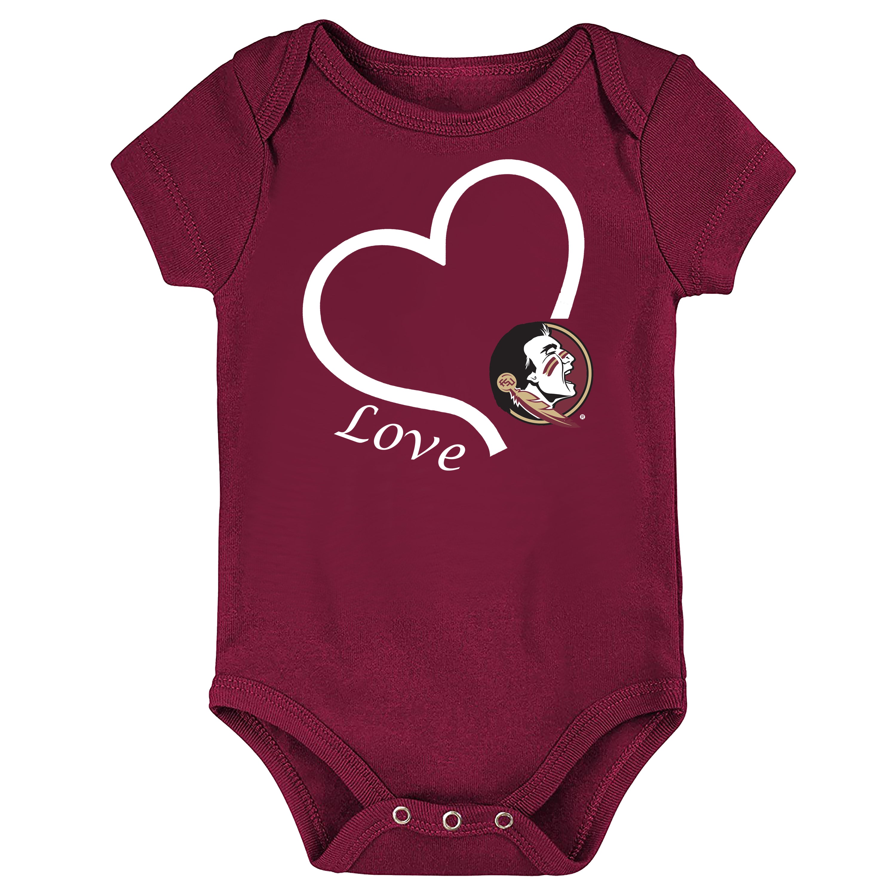 Florida State Seminoles Love Heart Baby Bodysuit