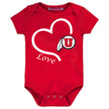 Utah Utes Love Heart Baby Bodysuit