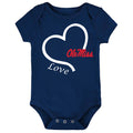 Mississippi Ole Miss Rebels Love Heart Baby Bodysuit