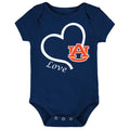 Auburn Tigers Love Heart Baby Bodysuit