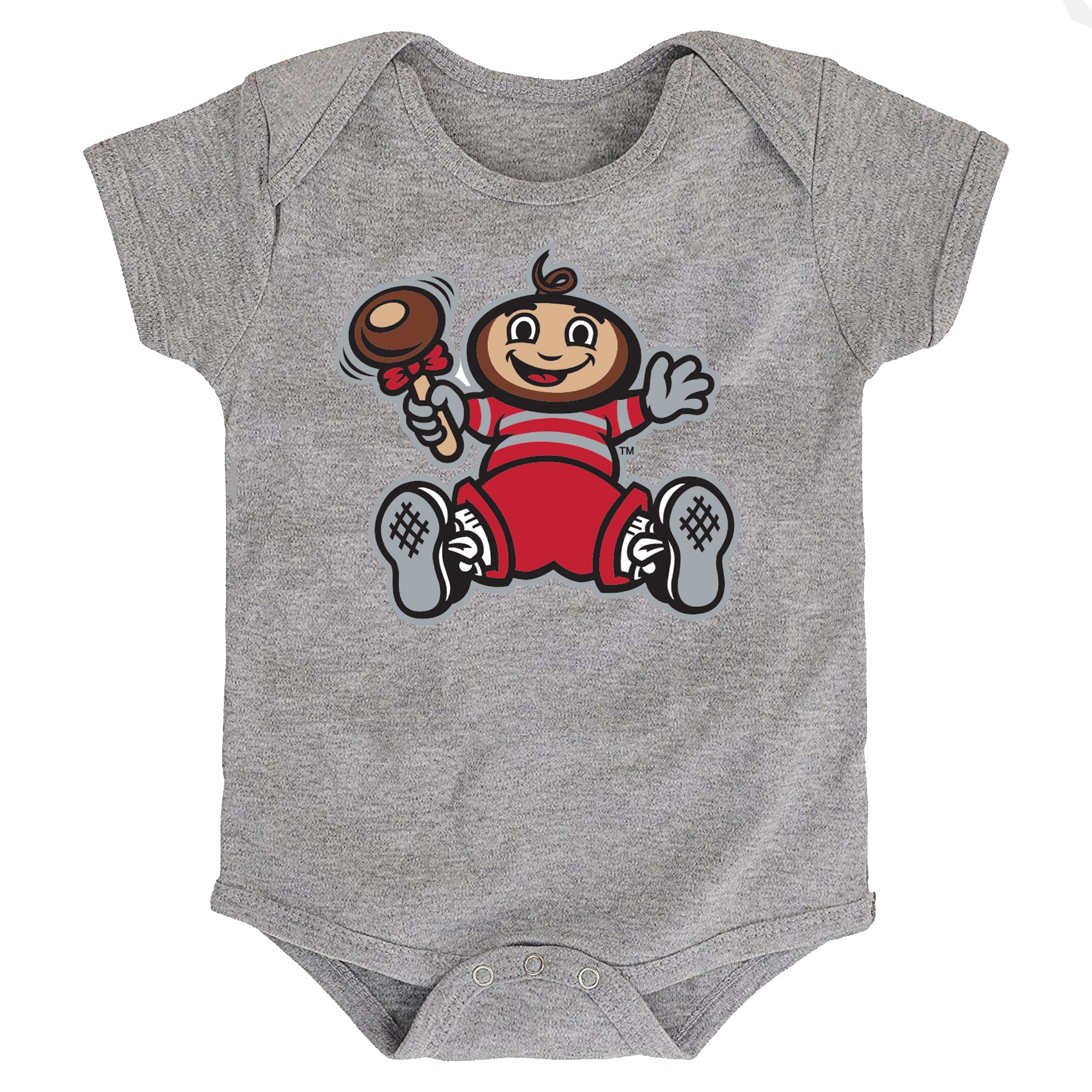 Ohio State Buckeyes Baby Brutus Mascot Baby Bodysuit - Gray