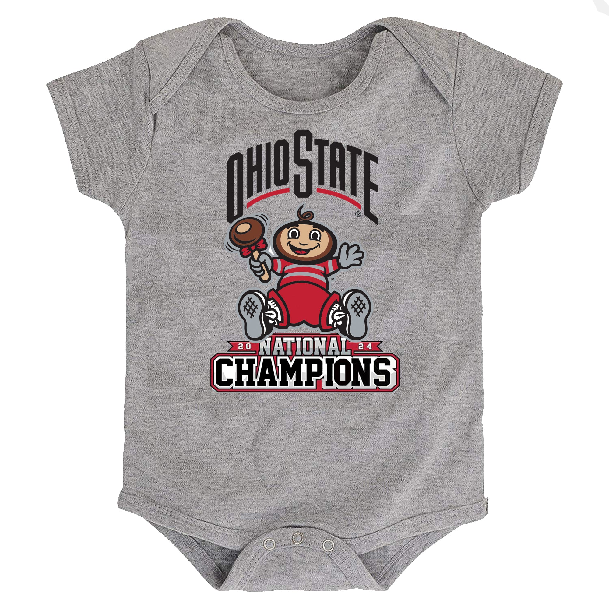 Ohio State Buckeyes National Champions Baby Bodysuit - Gray