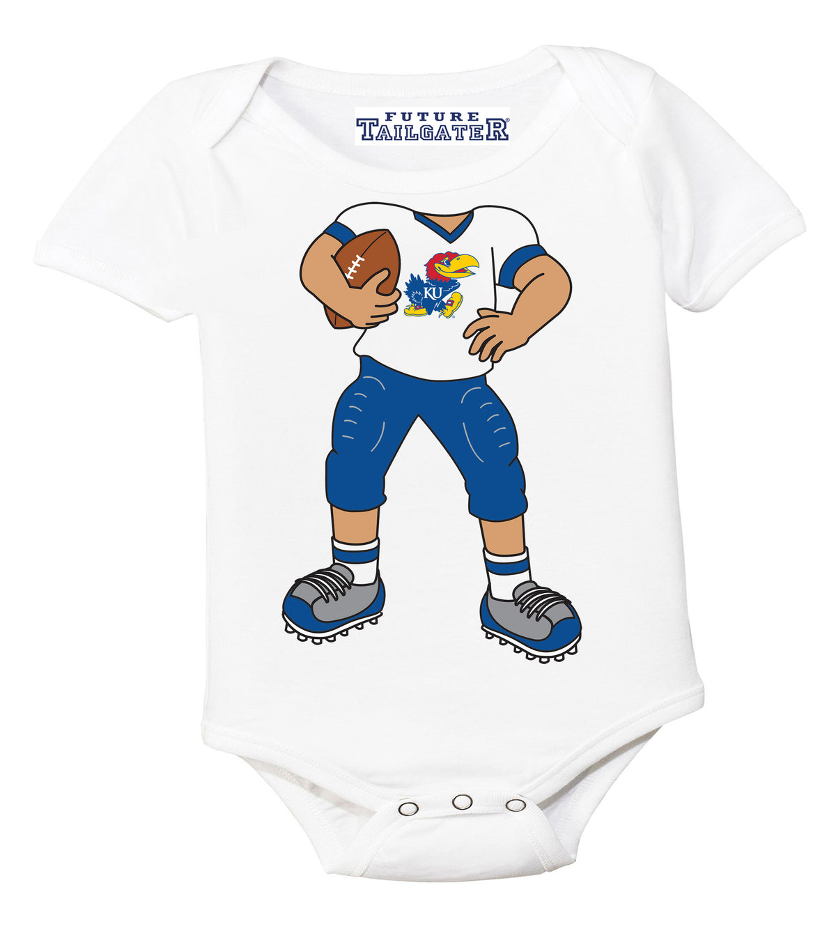 Kansas Jayhawks Heads Up! Football Player Baby Bodysuit
