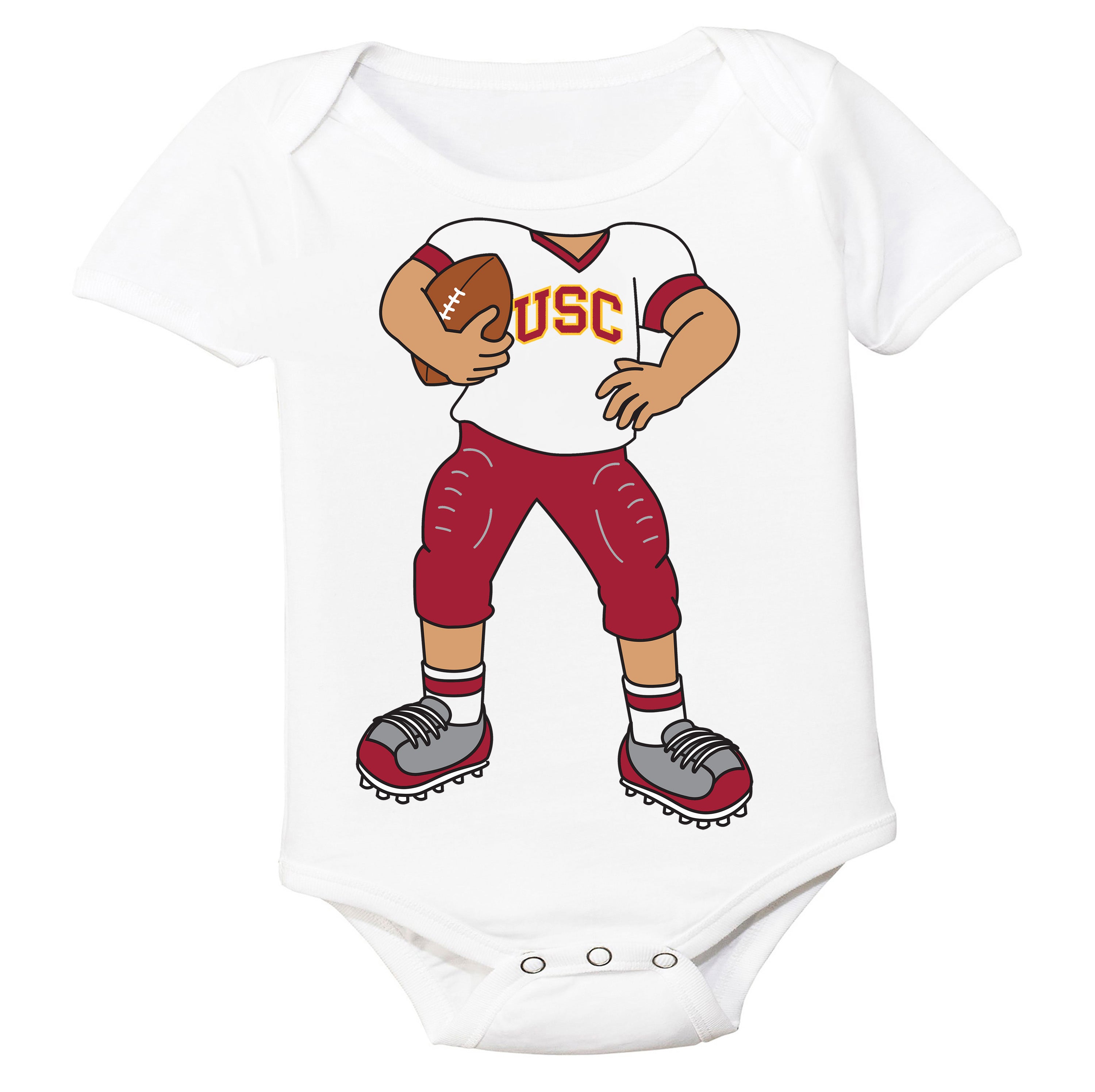 USC Trojans Heads Up! Football Player Baby Bodysuit