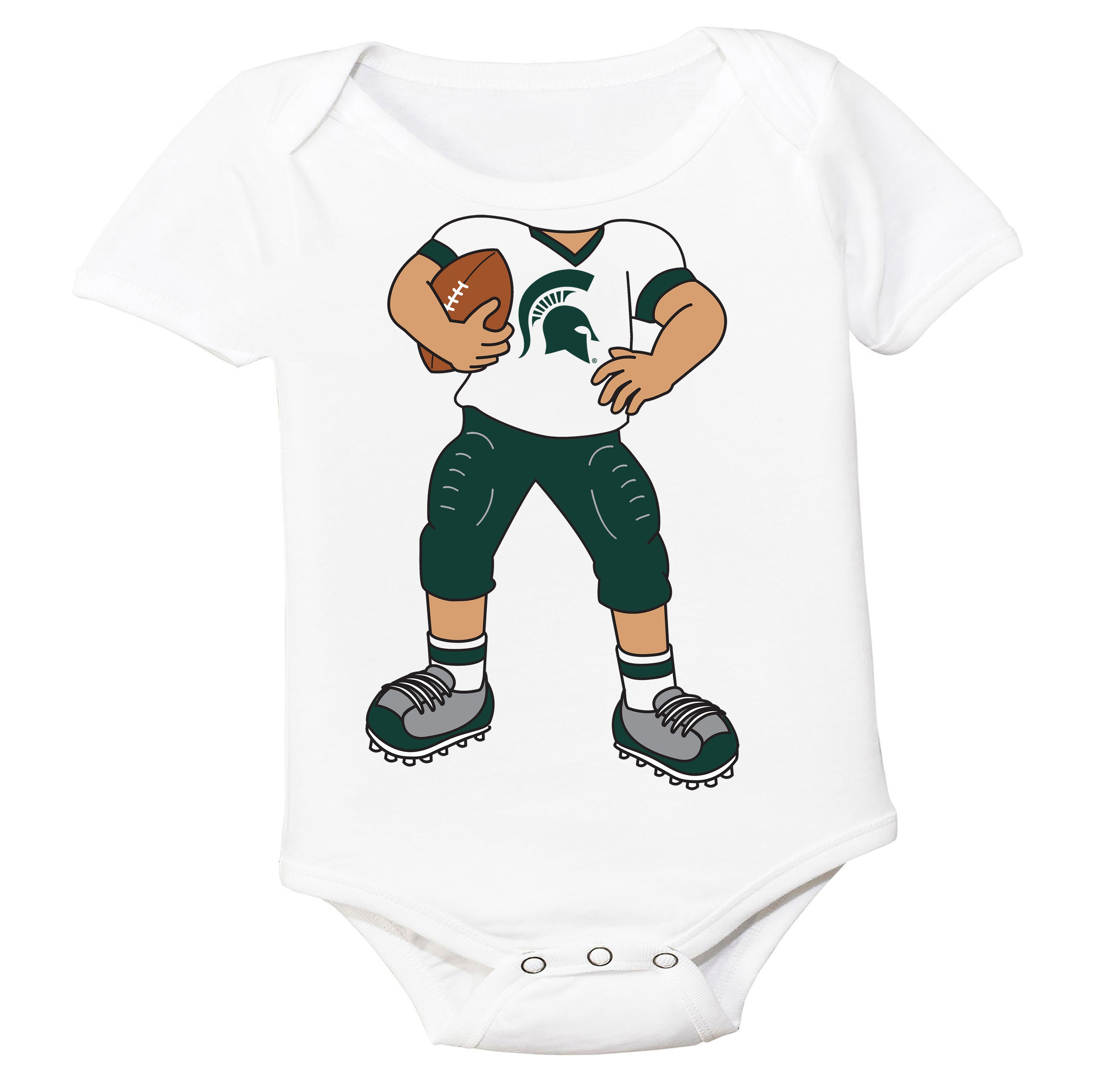 Michigan State Spartans Heads Up! Football Player Baby Bodysuit