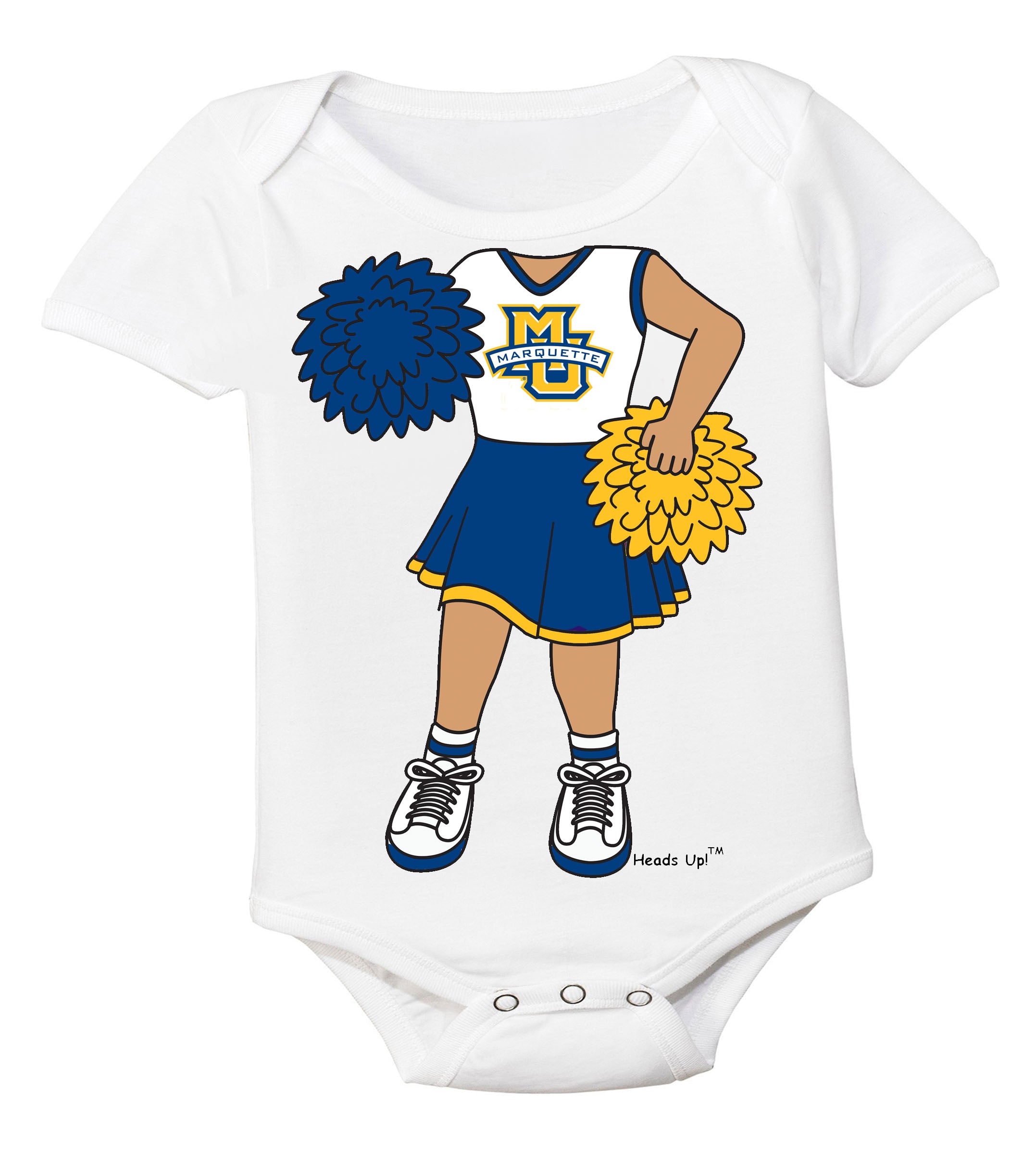 Marquette Golden Eagles Heads Up! Cheerleader Baby Bodysuit