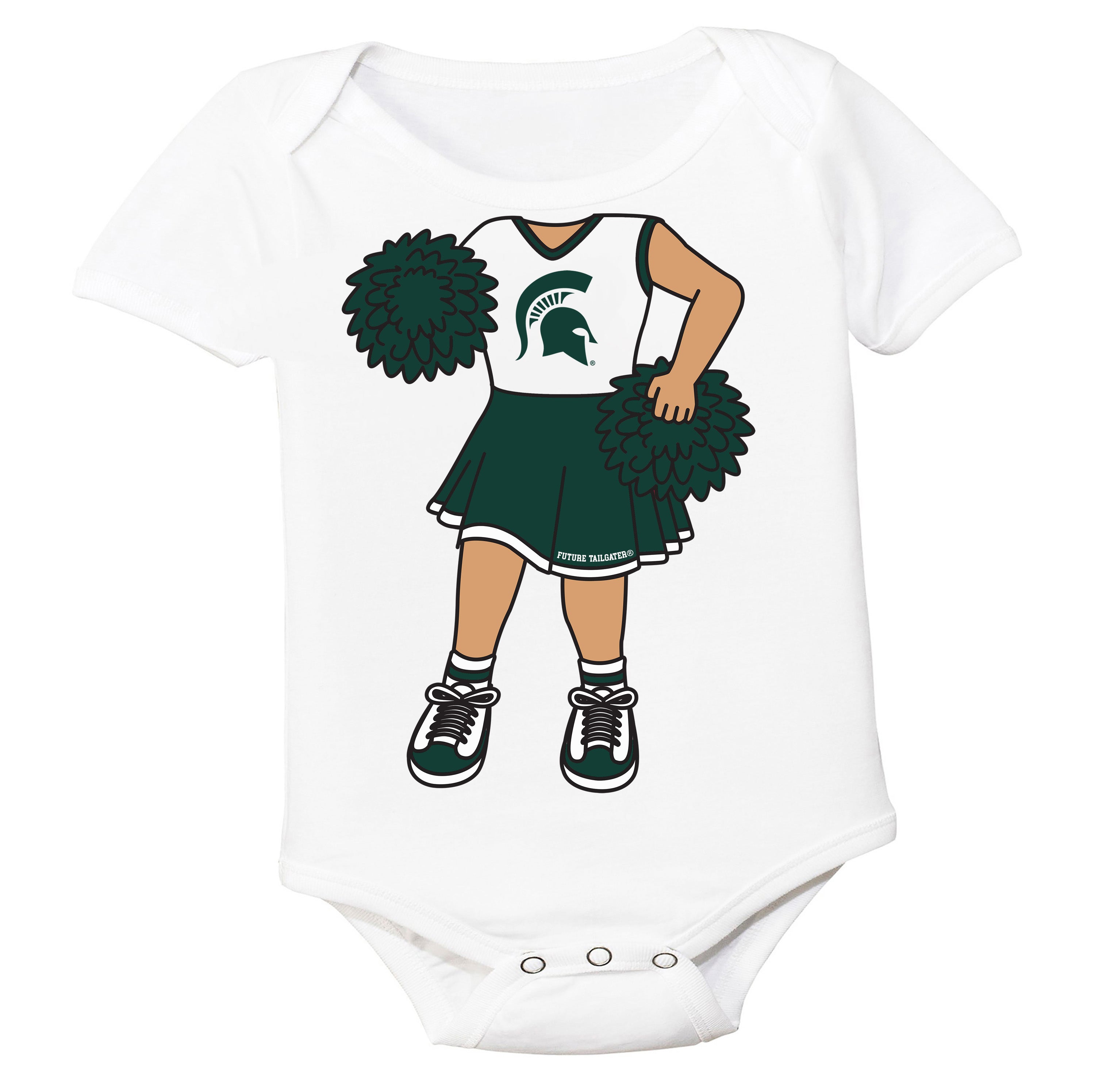 Michigan State Spartans Heads Up! Cheerleader Baby Bodysuit