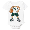 Michigan State Spartans Heads Up! Basketball Player Baby Bodysuit