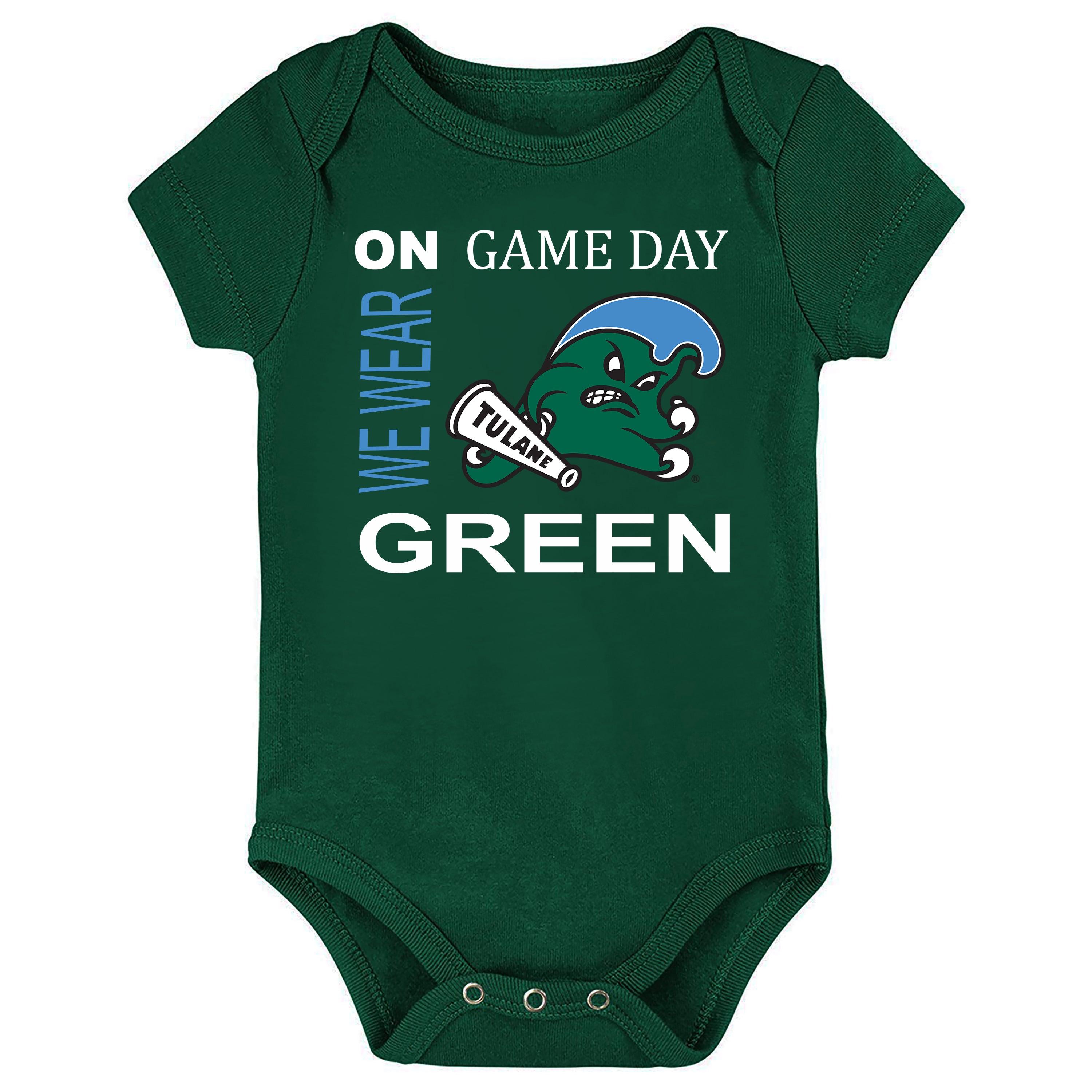 Tulane Green Wave On Game Day Baby Bodysuit