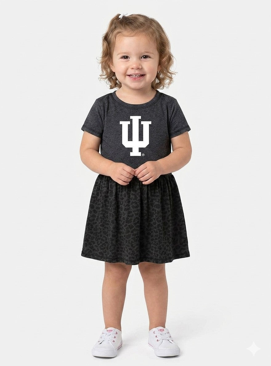 Indiana Hoosiers Toddler Dress - Smoke/Black Leopard