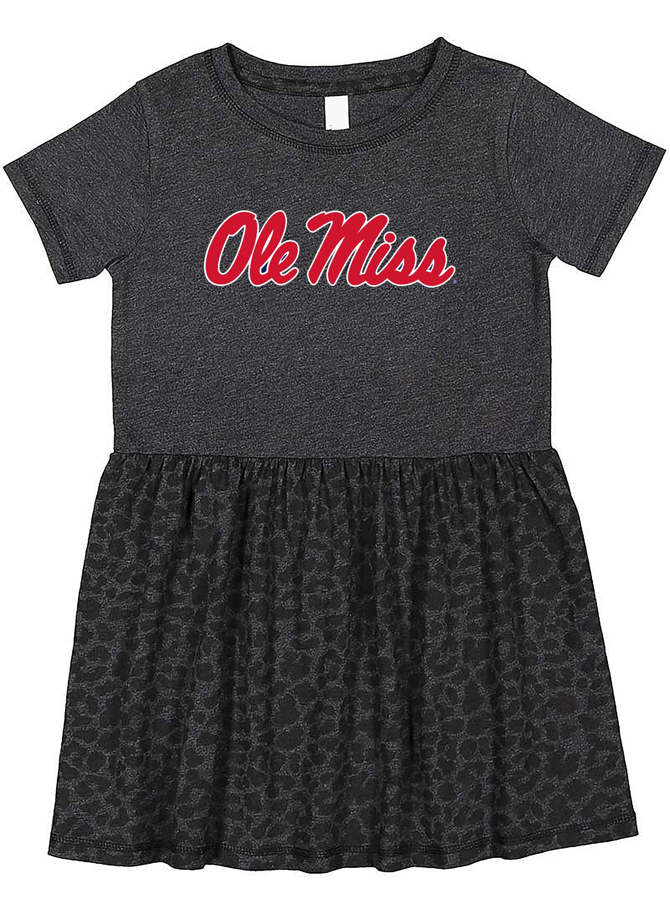 Mississippi Ole Miss Rebels Toddler Dress - Smoke/Black Leopard