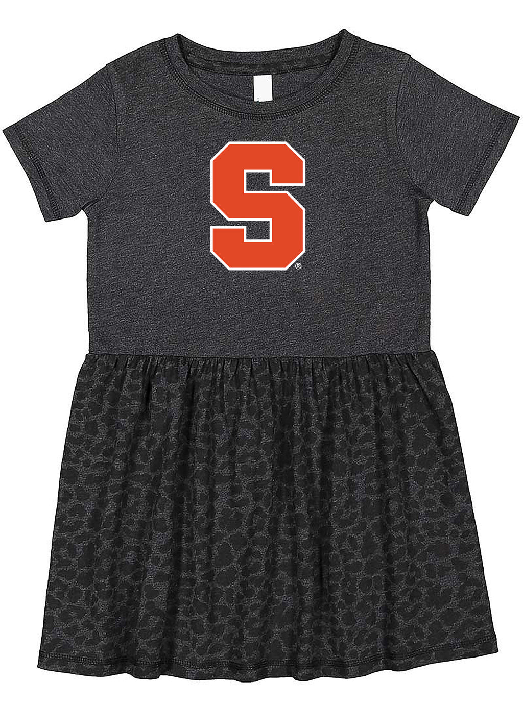 Syracuse Orange Toddler Dress - Smoke/Black Leopard