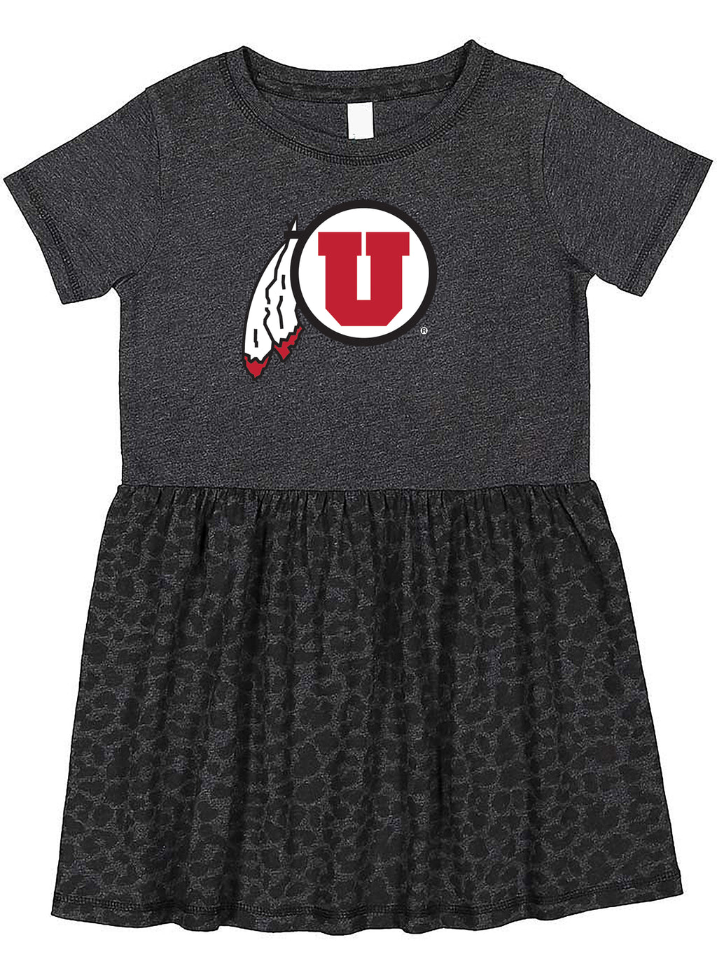 Utah Utes Toddler Dress - Smoke/Black Leopard