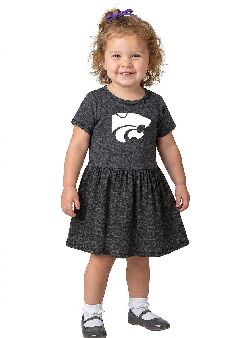 Kansas State Wildcats Toddler Dress - Smoke/Black Leopard