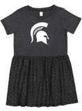 Michigan State Spartans Toddler Dress - Smoke/Black Leopard