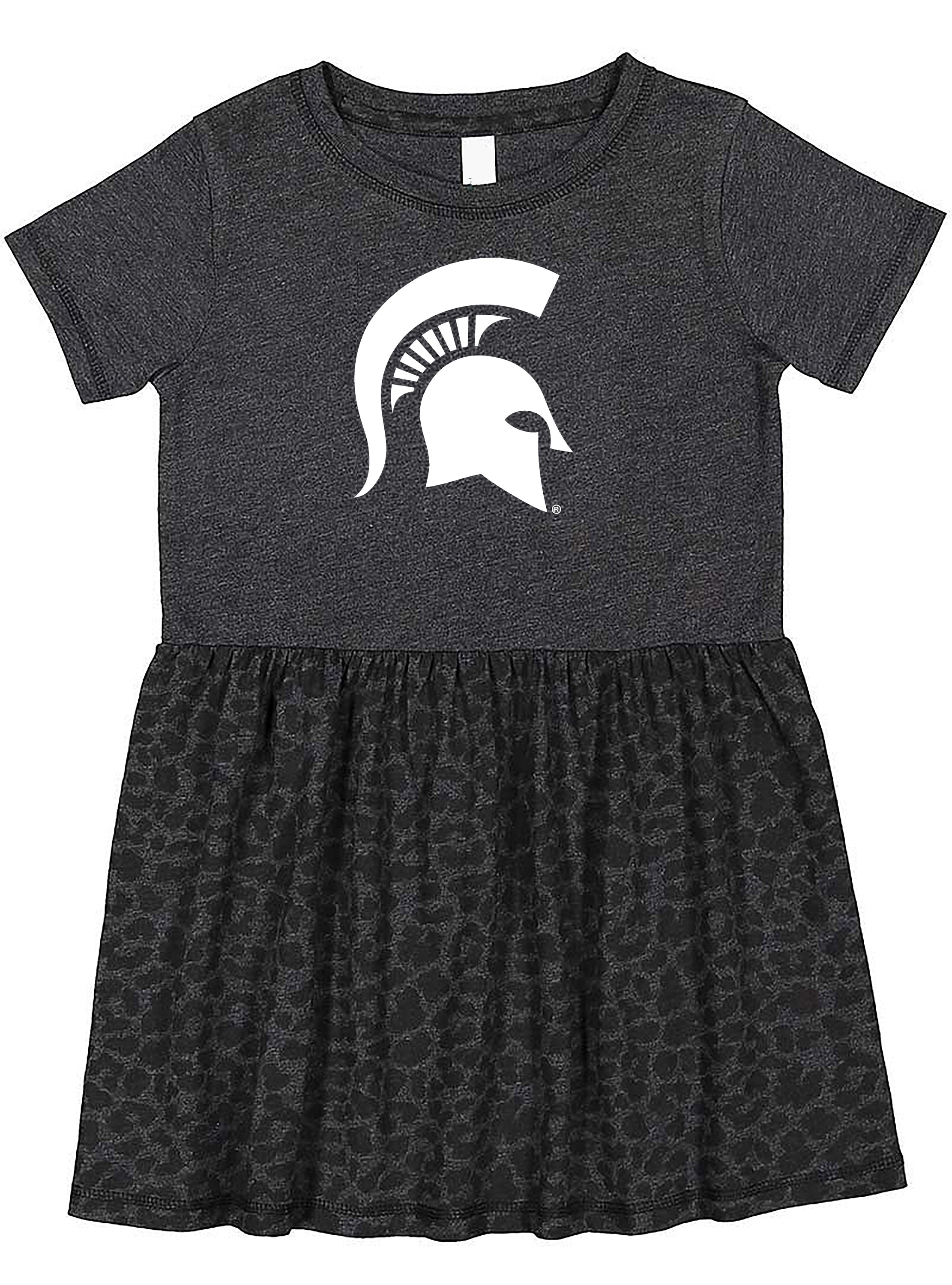 Michigan State Spartans Toddler Dress - Smoke/Black Leopard