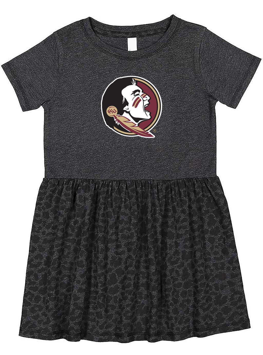 Florida State Seminoles Toddler Dress - Smoke/Black Leopard