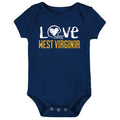 West Virginia Mountaineers Doodle Art Baby Bodysuit