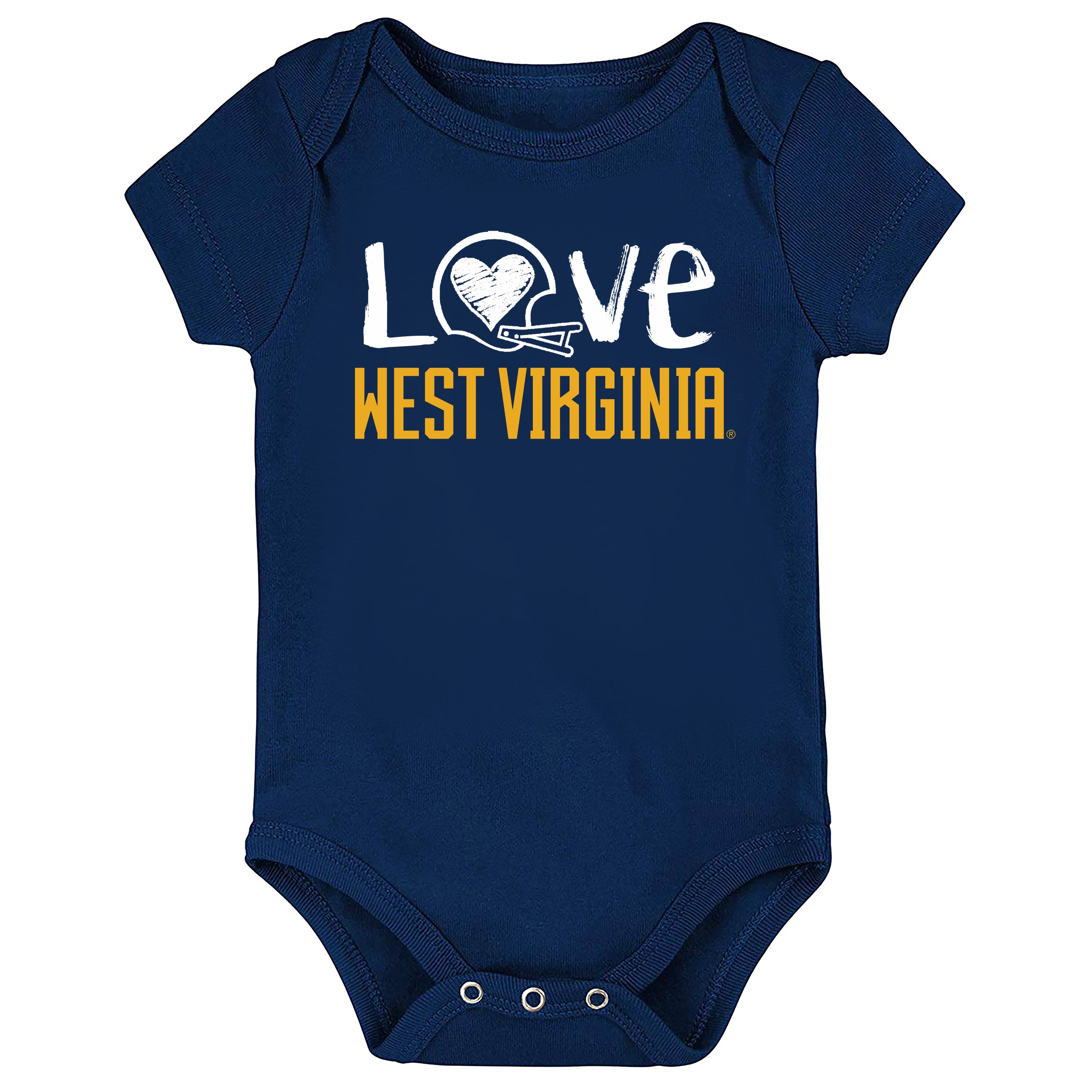 West Virginia Mountaineers Doodle Art Baby Bodysuit