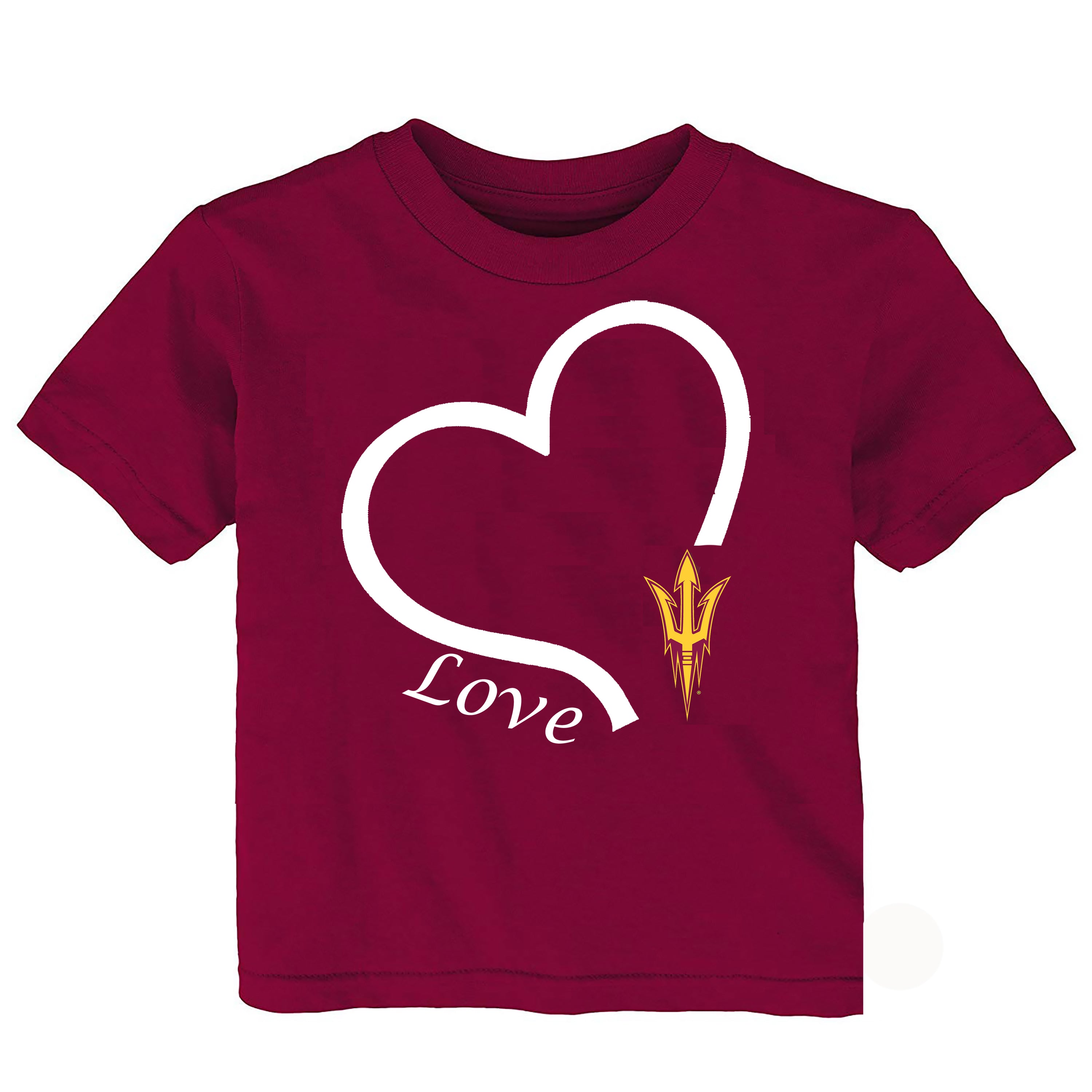 Arizona State Sun Devils Love Heart Baby/Toddler/Youth T-Shirt