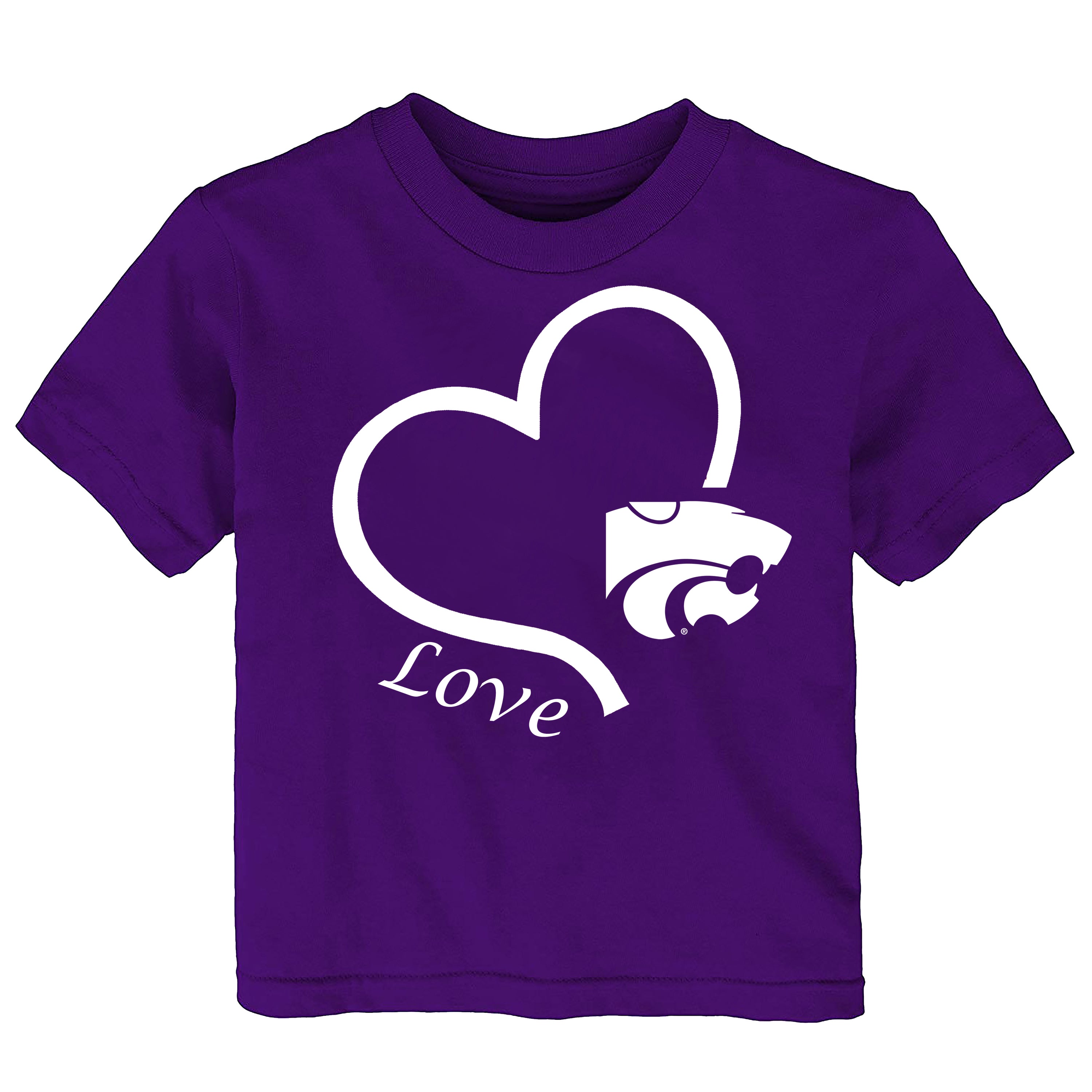 Kansas State Wildcats Love Heart Baby/Toddler/Youth T-Shirt