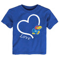 Kansas Jayhawks Love Heart Baby/Toddler/Youth T-Shirt
