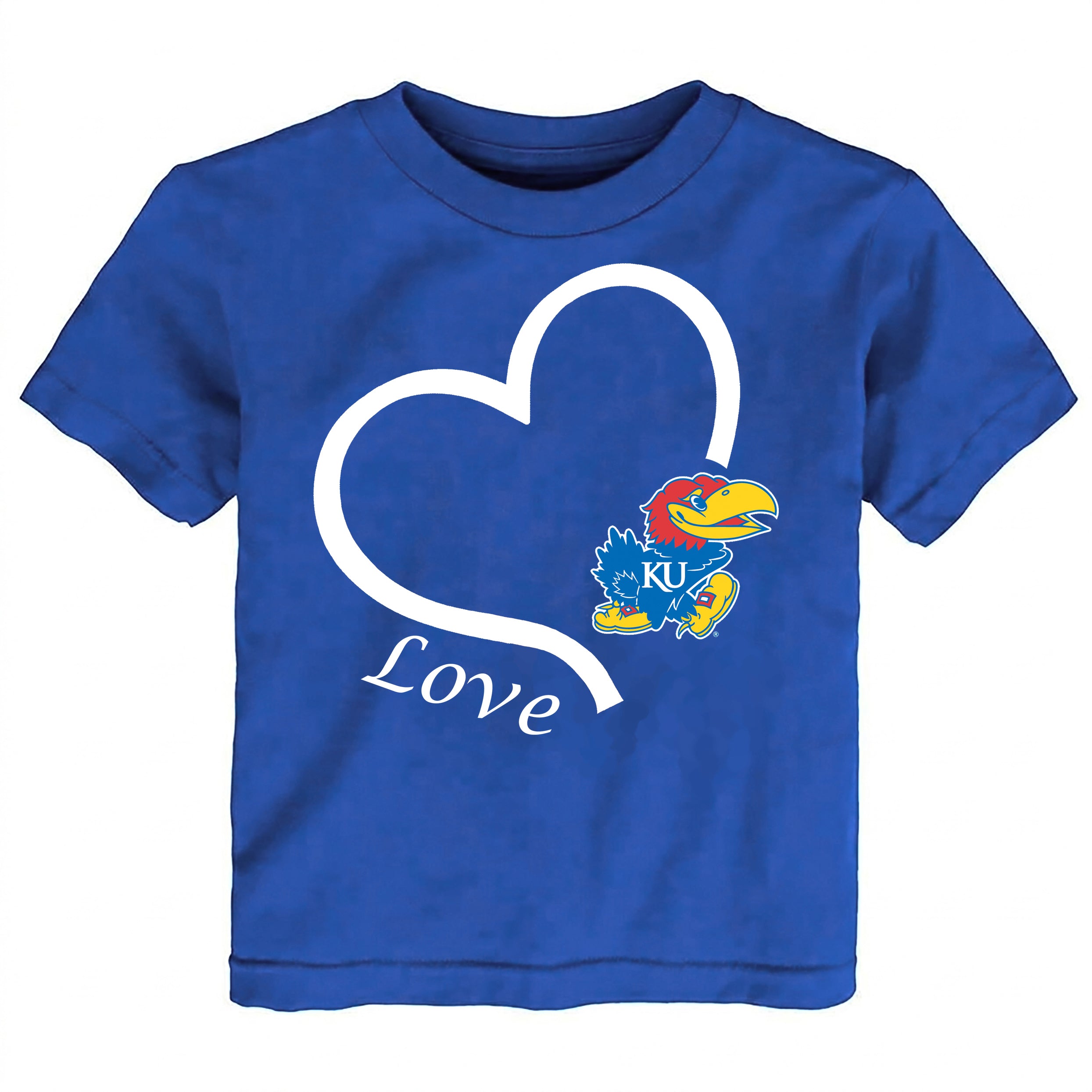 Kansas Jayhawks Love Heart Baby/Toddler/Youth T-Shirt