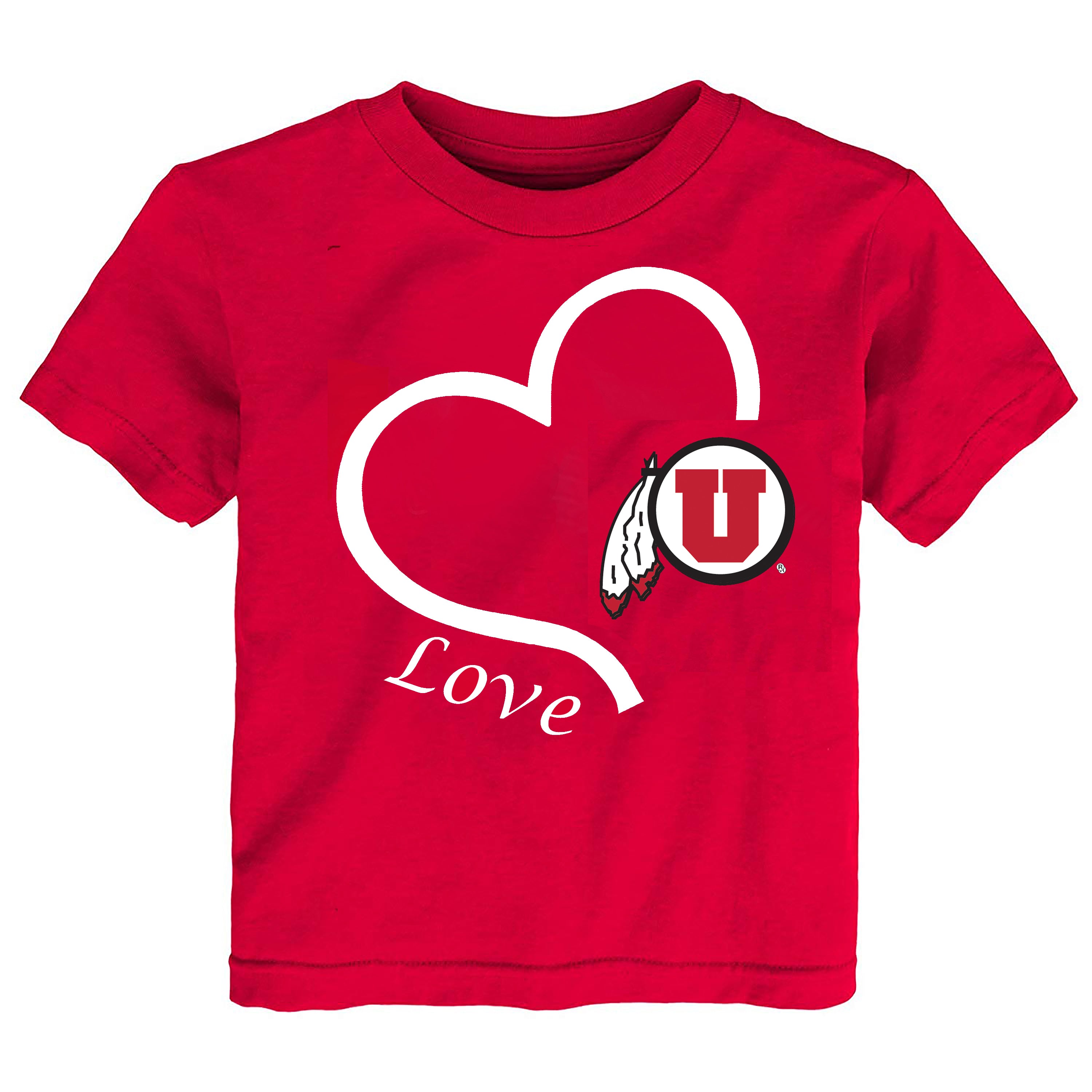 Utah Utes Love Heart Baby/Toddler/Youth T-Shirt