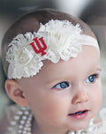 Indiana Hoosiers Baby/Toddler Shabby Flower Hair Bow Headband