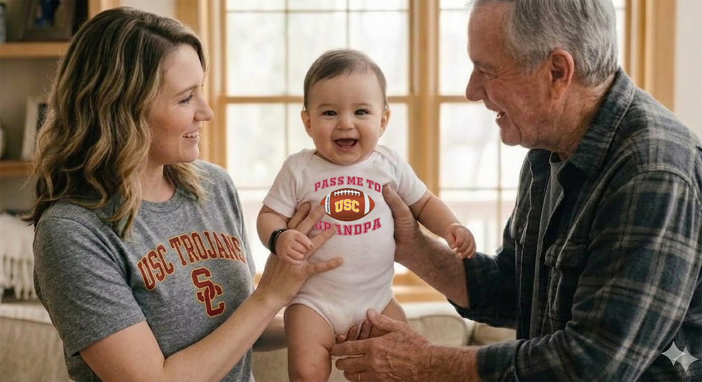 USC Trojans Pass Me to GrandPA, & Other Loved Ones Baby Bodysuit