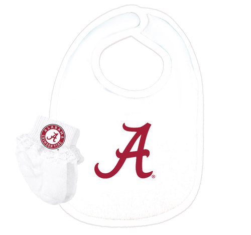 Alabama Crimson Tide Baby Bib and Socks Set