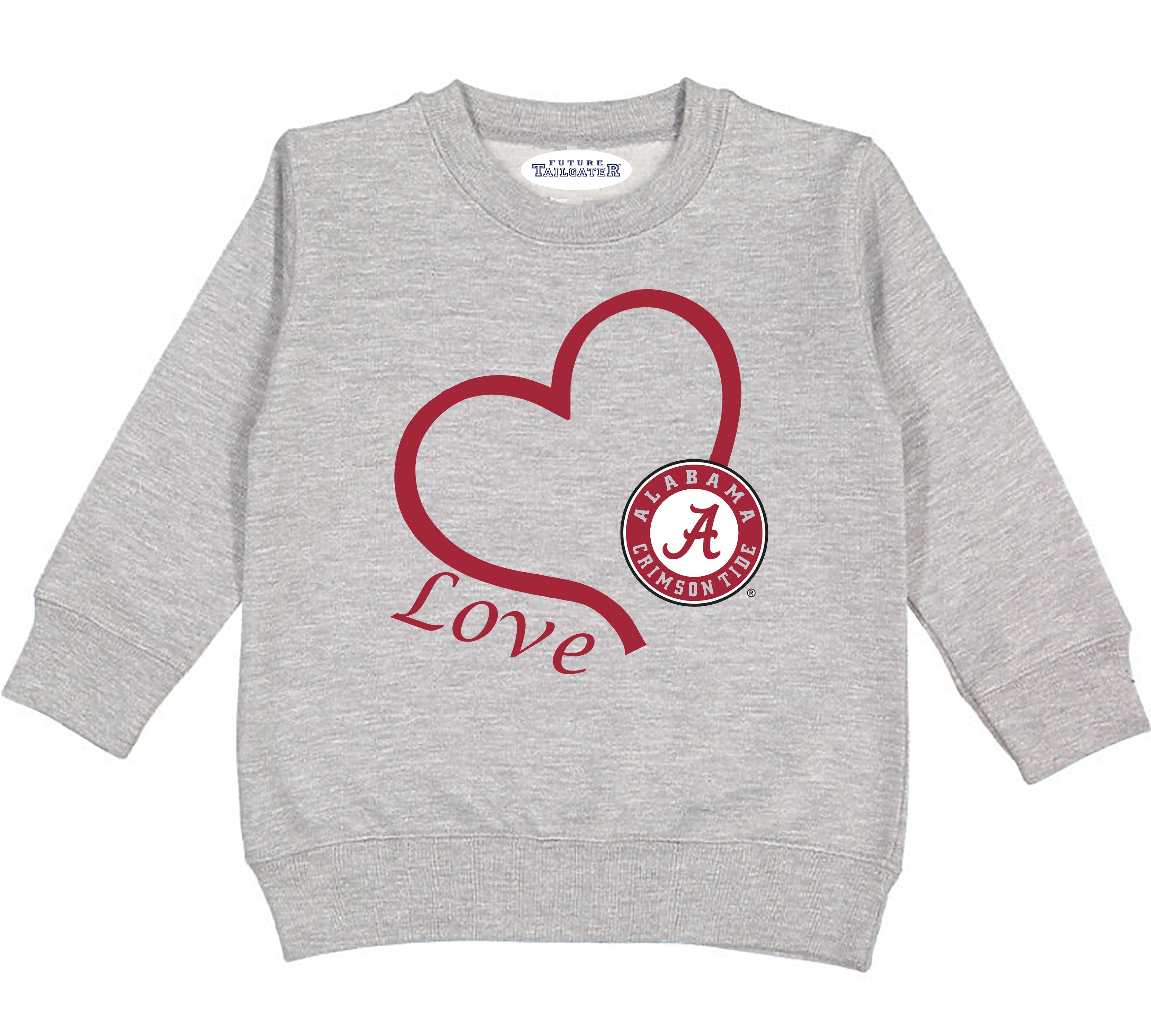 Alabama Crimson Tide Love Heart Baby/Toddler/Youth Sweatshirt