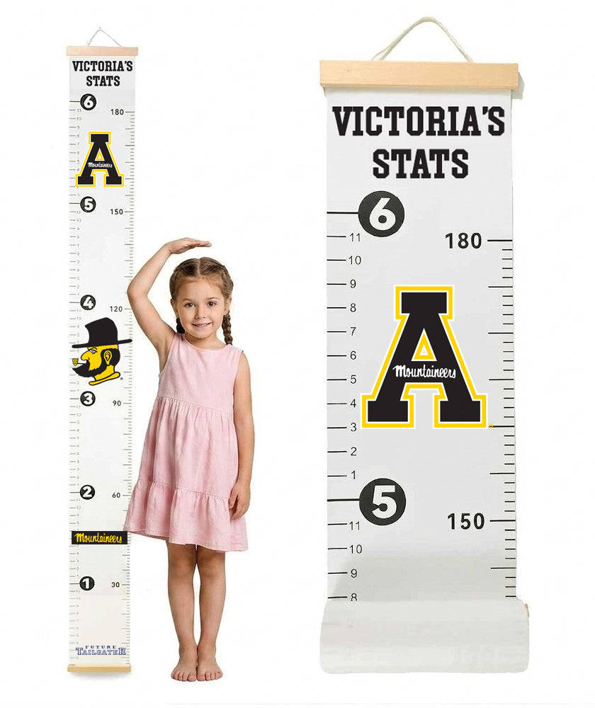 Appalachian  State Mountaineers Baby Height Growth Chart for Kids - Personalized