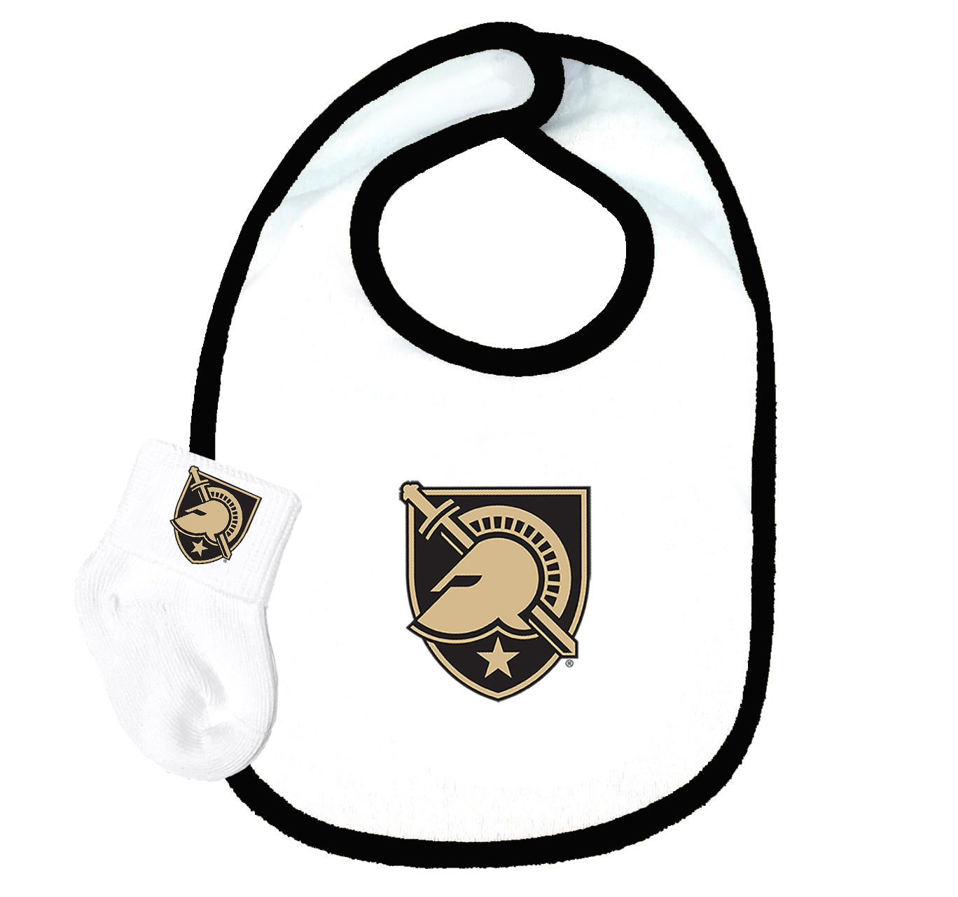 Army Black Knights Baby Bib and Socks Set