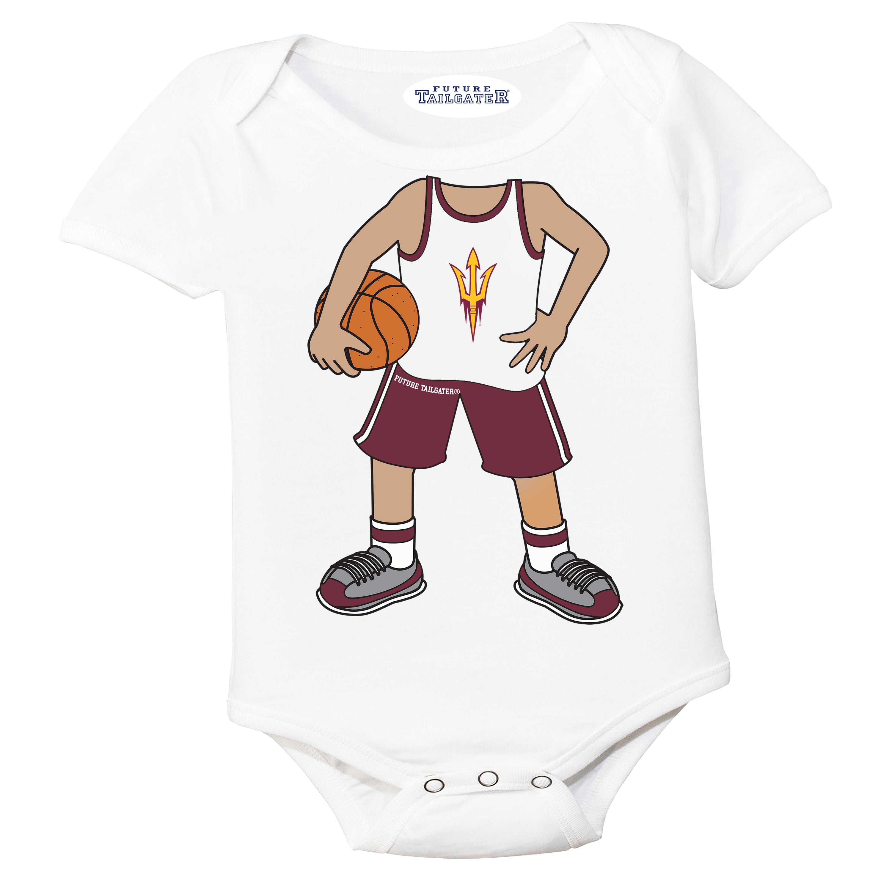 Arizona State Sun Devils Heads Up! Basketball Player Baby Bodysuit