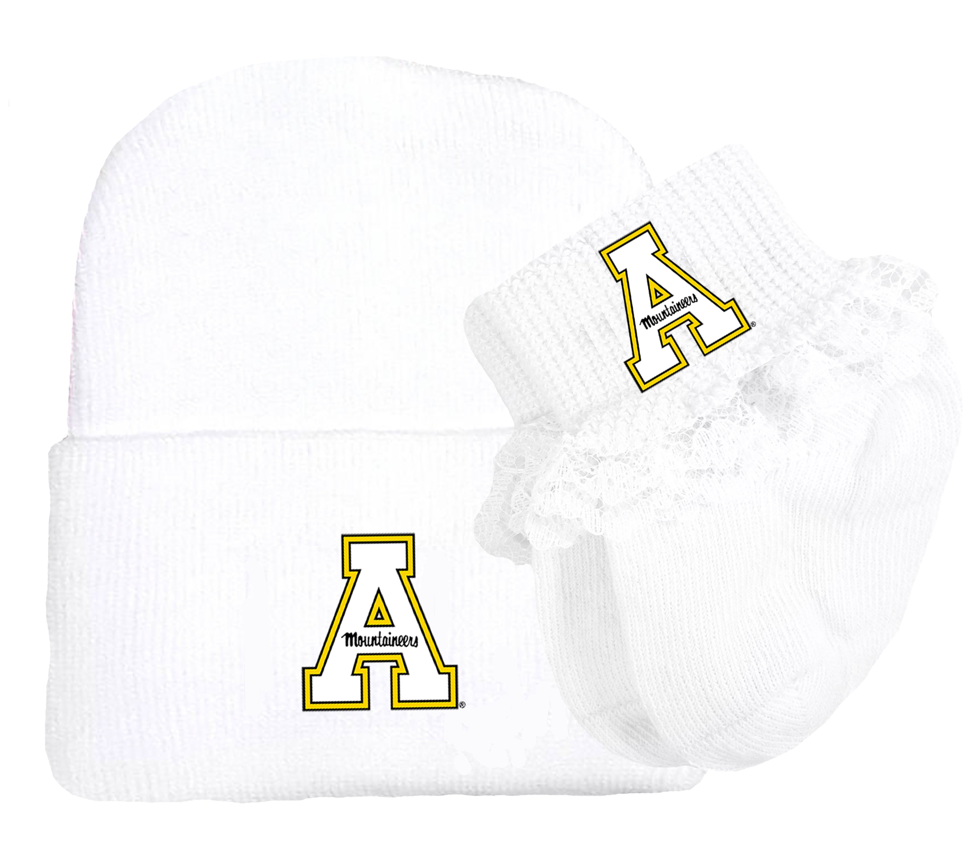 Appalachian State Mountaineers Baby Knit Cap and Socks Set
