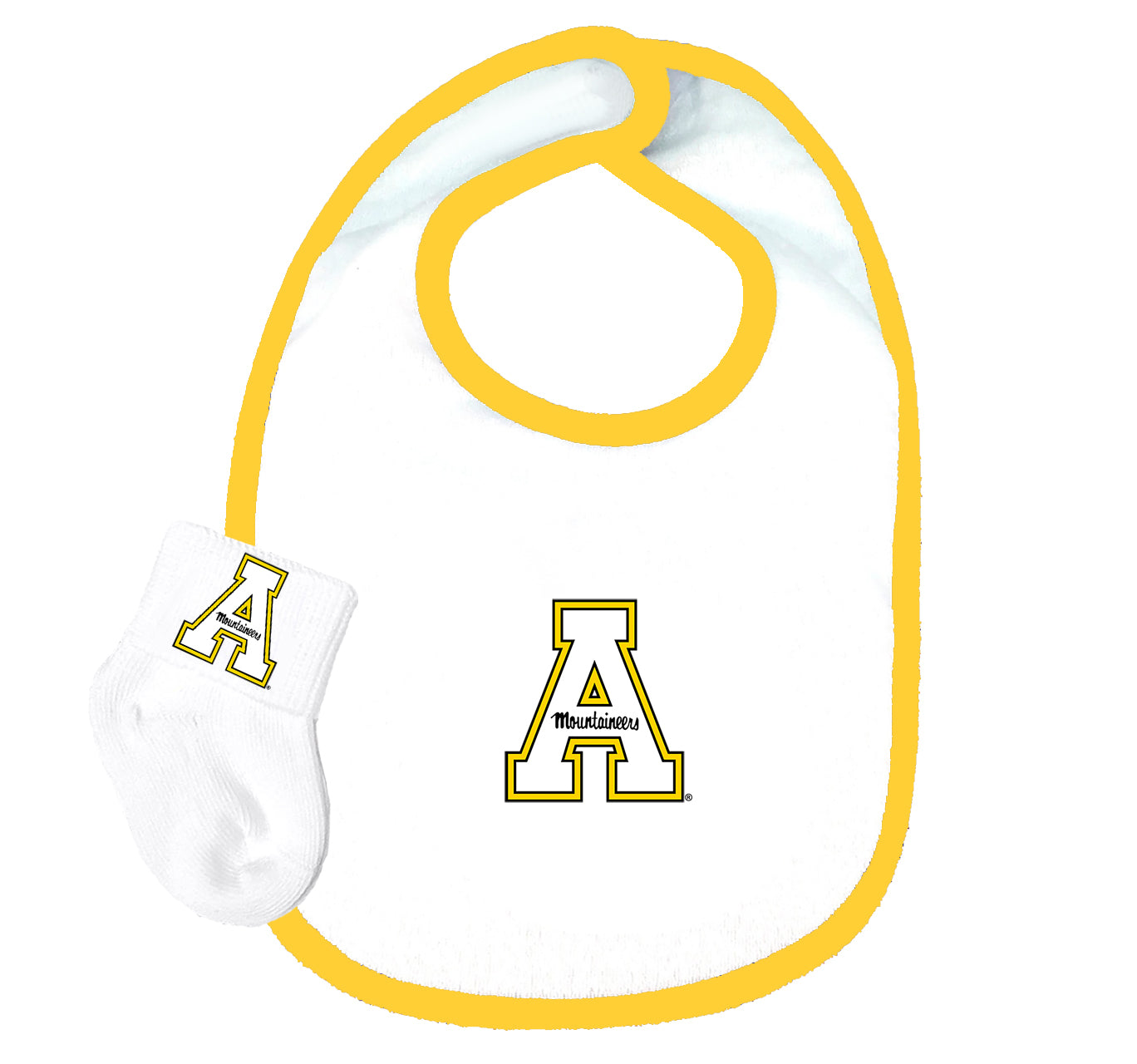 Appalachian State Mountaineers Baby Bib and Socks Set