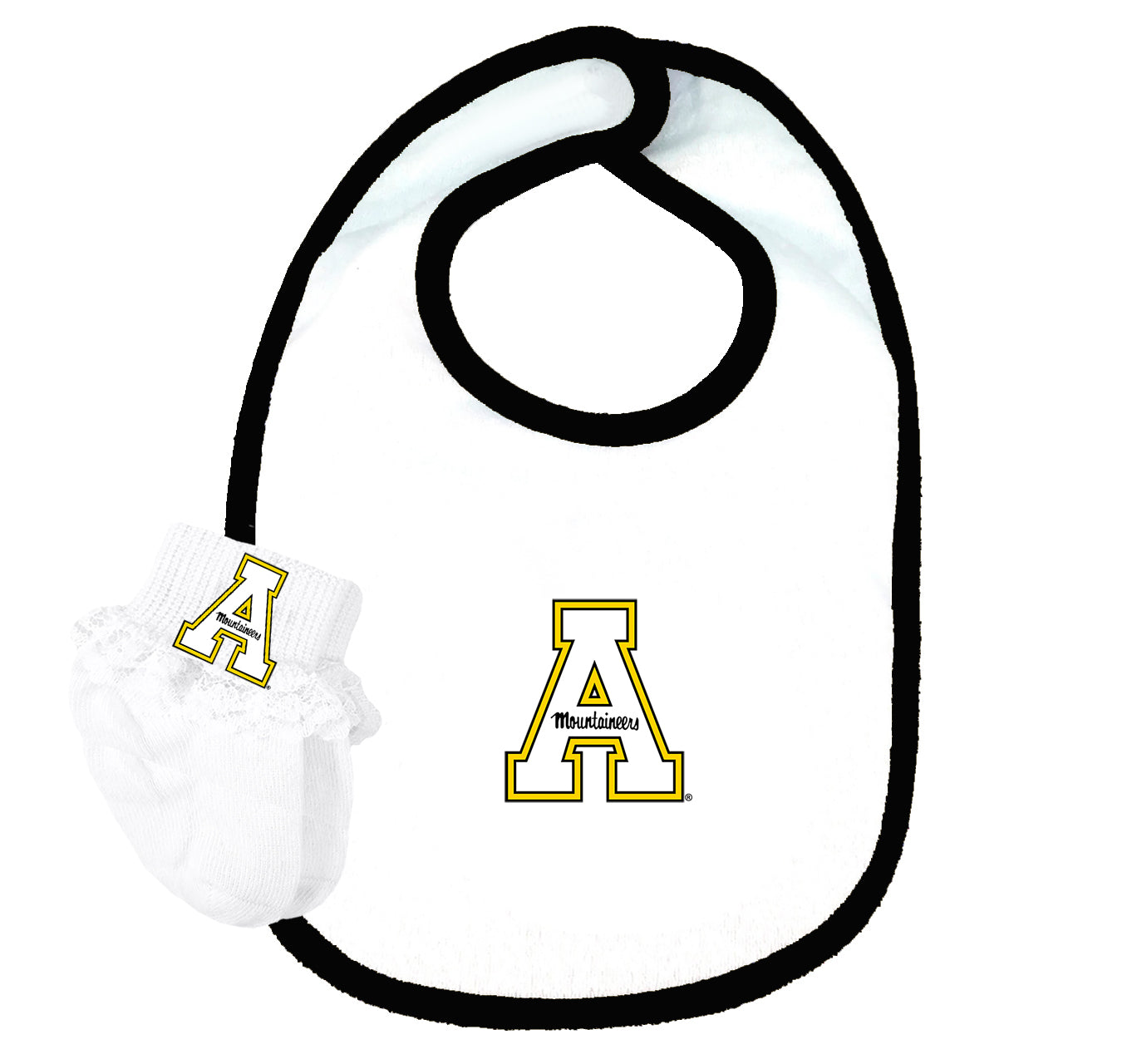 Appalachian State Mountaineers Baby Bib and Socks Set